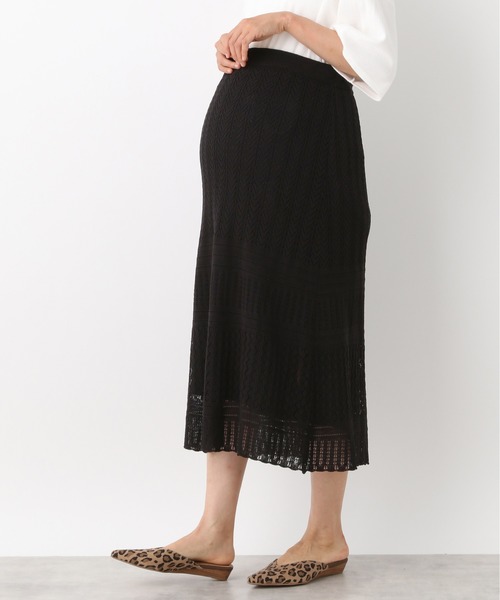 LEPSIM(レプシィム)の「マタニティ/リネンライククロシェニットスカート 891119(マタニティウェア/グッズ・レディース・ブラック/ベージュ・FREE)」の2枚目の写真