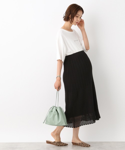 LEPSIM(レプシィム)の「マタニティ/リネンライククロシェニットスカート 891119(マタニティウェア/グッズ・レディース・ブラック/ベージュ・FREE)」の11枚目の写真