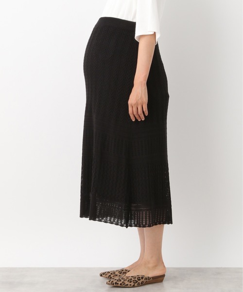 LEPSIM(レプシィム)の「マタニティ/リネンライククロシェニットスカート 891119(マタニティウェア/グッズ・レディース・ブラック/ベージュ・FREE)」の7枚目の写真
