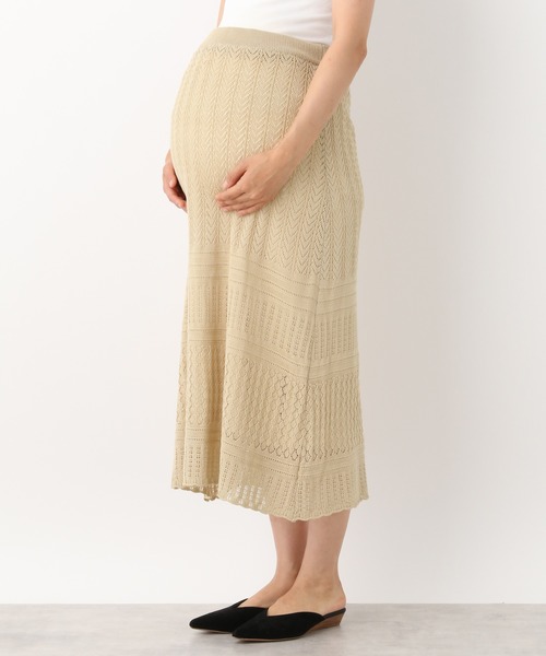 LEPSIM(レプシィム)の「マタニティ/リネンライククロシェニットスカート 891119(マタニティウェア/グッズ・レディース・ブラック/ベージュ・FREE)」の5枚目の写真