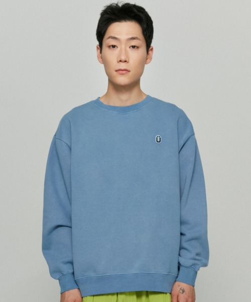 ISTKUNST(イストクンスト)の「【ISTKUNST】LOGO WAPPEN PIGMENT SWEATSHIRTS / イストクンスト ロゴ ワッペン ピグメント スウェットシャツ(スウェット・メンズ・ブラック/ブルー/クリーム/ピンク・SMALL/MEDIUM/LARGE)」の4枚目の写真