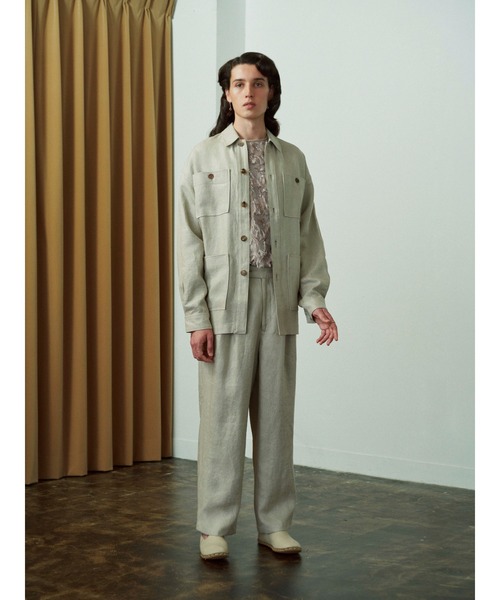juha（ユハ）の「HERRINGBONE LINEN CROPPED PANTS（その他