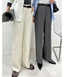 Re:EDIT（リエディ）の「[販売枚数25万枚突破][オフィスカジュアル][低身長/高身長/大きいサイズ有][お気に入り登録数20万突破！]カットツイルセンタープレスカラースラックス（スラックス）」