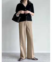 Re:EDIT（リエディ）の「[販売枚数25万枚突破][オフィスカジュアル][低身長/高身長/大きいサイズ有][お気に入り登録数20万突破！]カットツイルセンタープレスカラースラックス（スラックス）」