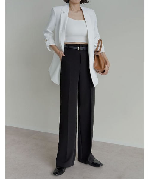 ❤️断捨離SALE❤️ページ カットツイルセンタープレスカラースラックス - パンツ通販