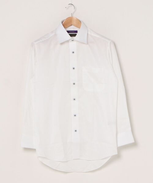 Perfect Suit FActory(パーフェクトスーツファクトリー)の「COTTON PREMIUM CARE【アーバン】長袖ワイシャツ 千鳥柄(ビジネスシャツ・メンズ・ライトピンク/ホワイト・首回り39cm-裄丈80cm/首回り39cm-裄丈82cm/首回り41cm-裄丈82cm/首回り41cm-裄丈84cm/首回り43cm-裄丈86cm/首回り37cm-裄丈80cm/首回り45cm-裄丈86cm)」の6枚目の写真