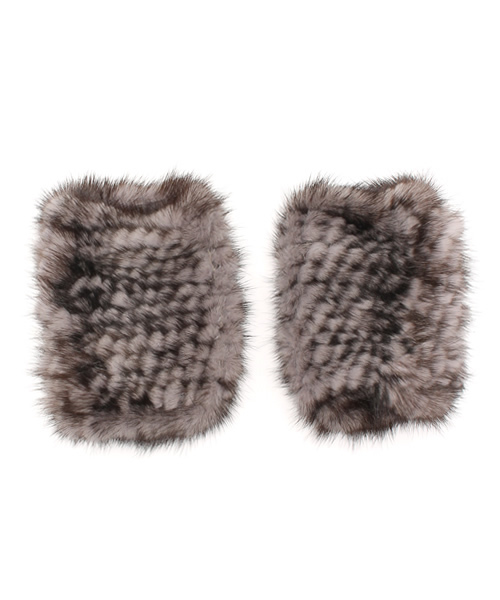 PAPILLONNER（パピヨネ）の「ミンクグローブMIXハンドウォーマー（手袋・レディース・グレー・FREE）」の2枚目の写真