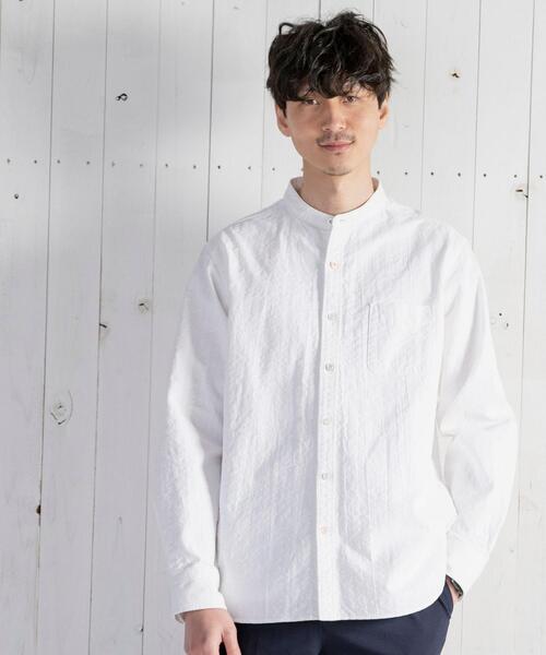 coen（コーエン）の「ドビークレイジーボタンバンドカラーシャツ（シャツ/ブラウス・メンズ・ホワイト/グレー・MEDIUM/SMALL/LARGE/X-LARGE）」の22枚目の写真