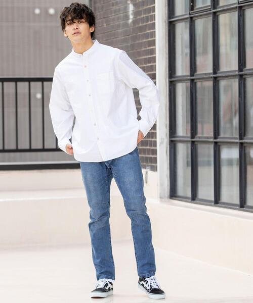 coen（コーエン）の「ドビークレイジーボタンバンドカラーシャツ（シャツ/ブラウス・メンズ・ホワイト/グレー・MEDIUM/SMALL/LARGE/X-LARGE）」の16枚目の写真