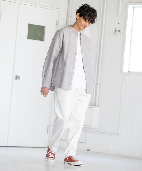 coen（コーエン）の「ドビークレイジーボタンバンドカラーシャツ（シャツ/ブラウス・メンズ・ホワイト/グレー・MEDIUM/SMALL/LARGE/X-LARGE）」の20枚目の写真