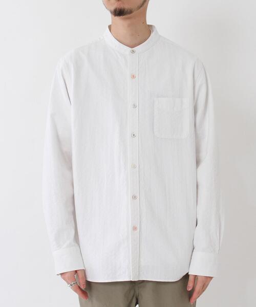 coen（コーエン）の「ドビークレイジーボタンバンドカラーシャツ（シャツ/ブラウス・メンズ・ホワイト/グレー・MEDIUM/SMALL/LARGE/X-LARGE）」の21枚目の写真