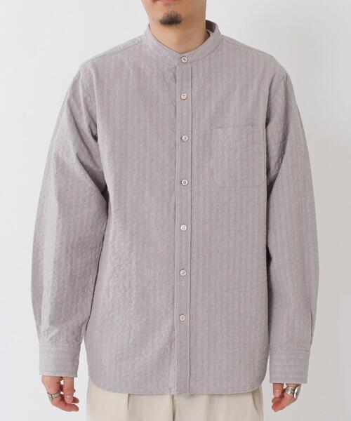 coen（コーエン）の「ドビークレイジーボタンバンドカラーシャツ（シャツ/ブラウス・メンズ・ホワイト/グレー・MEDIUM/SMALL/LARGE/X-LARGE）」の11枚目の写真