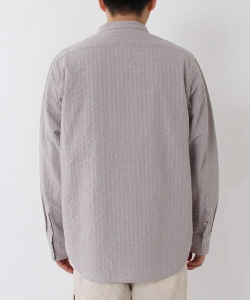 coen（コーエン）の「ドビークレイジーボタンバンドカラーシャツ（シャツ/ブラウス・メンズ・ホワイト/グレー・MEDIUM/SMALL/LARGE/X-LARGE）」の14枚目の写真