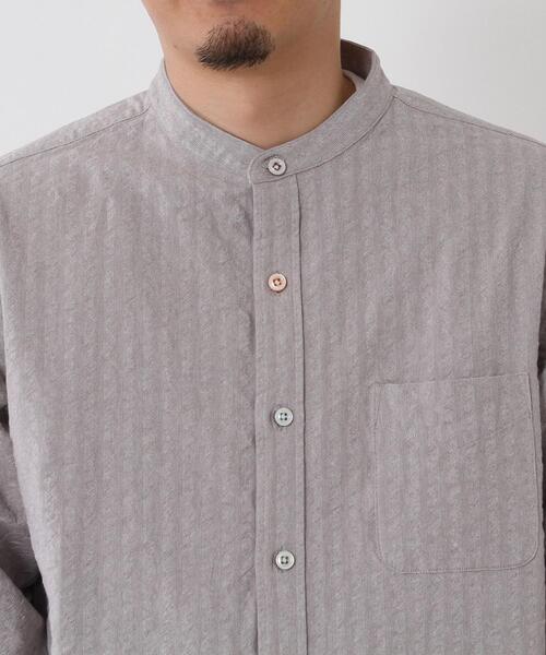 coen（コーエン）の「ドビークレイジーボタンバンドカラーシャツ（シャツ/ブラウス・メンズ・ホワイト/グレー・MEDIUM/SMALL/LARGE/X-LARGE）」の15枚目の写真