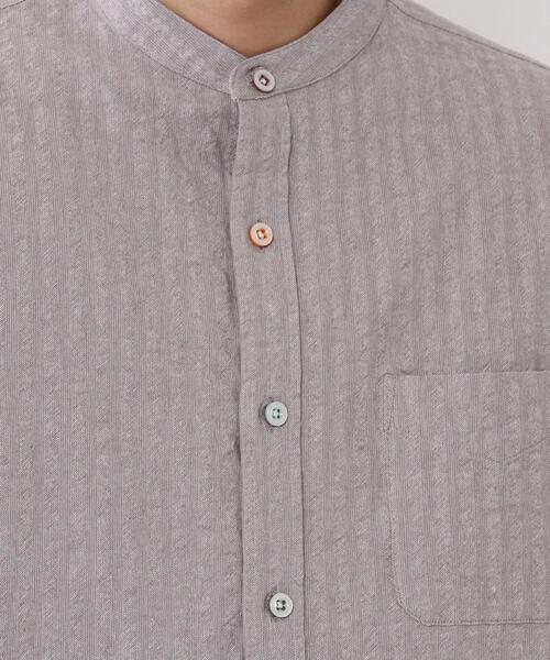 coen（コーエン）の「ドビークレイジーボタンバンドカラーシャツ（シャツ/ブラウス・メンズ・ホワイト/グレー・MEDIUM/SMALL/LARGE/X-LARGE）」の7枚目の写真