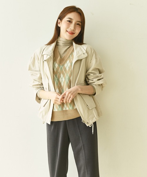 me+em select(ミームセレクト)の「アーガイルナチュラルニットベスト(ベスト・レディース・ベージュ/イエロー/アイボリー/ミント・FREE)」の20枚目の写真