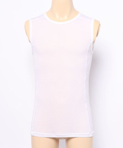 HANES(ヘインズ)の「【HANES/ヘインズ】CG BASE LAYER N/S T HM3-T101 高機能アンダーウェア アクティビティーシーンにもおすすめ(タンクトップ・メンズ・ホワイト/ブラック・MEDIUM/LARGE/X-LARGE)」の1枚目の写真
