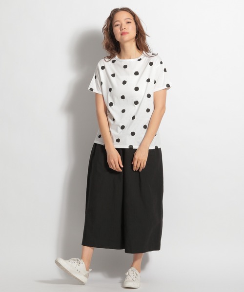 ichi(イチ)の「【ichi(イチ)】ドットTシャツ(Tシャツ/カットソー・レディース・ホワイト/ブラック・FREE)」の8枚目の写真