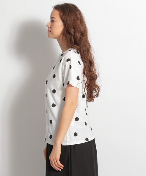 ichi(イチ)の「【ichi(イチ)】ドットTシャツ(Tシャツ/カットソー・レディース・ホワイト/ブラック・FREE)」の10枚目の写真