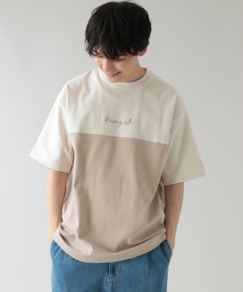 KANGOL（カンゴール）の「＜KANGOL/カンゴール＞別注切り替えダンボールTシャツ/936761（Tシャツ/カットソー・メンズ・ホワイト/ブラック/ベージュ/ライトグリーン・SMALL/MEDIUM/LARGE）」の4枚目の写真