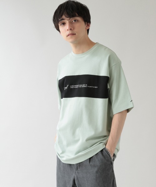 KANGOL（カンゴール）の「＜KANGOL/カンゴール＞別注切り替えダンボールTシャツ/936761（Tシャツ/カットソー・メンズ・ホワイト/ブラック/ベージュ/ライトグリーン・SMALL/MEDIUM/LARGE）」の21枚目の写真
