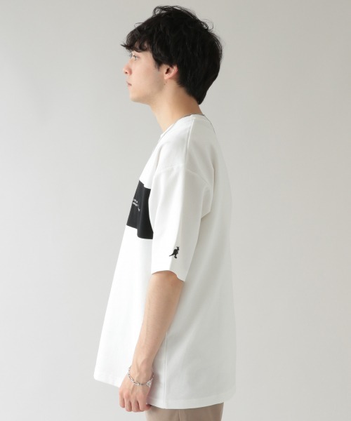 KANGOL（カンゴール）の「＜KANGOL/カンゴール＞別注切り替えダンボールTシャツ/936761（Tシャツ/カットソー・メンズ・ホワイト/ブラック/ベージュ/ライトグリーン・SMALL/MEDIUM/LARGE）」の5枚目の写真