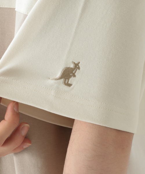 KANGOL（カンゴール）の「＜KANGOL/カンゴール＞別注切り替えダンボールTシャツ/936761（Tシャツ/カットソー・メンズ・ホワイト/ブラック/ベージュ/ライトグリーン・SMALL/MEDIUM/LARGE）」の9枚目の写真