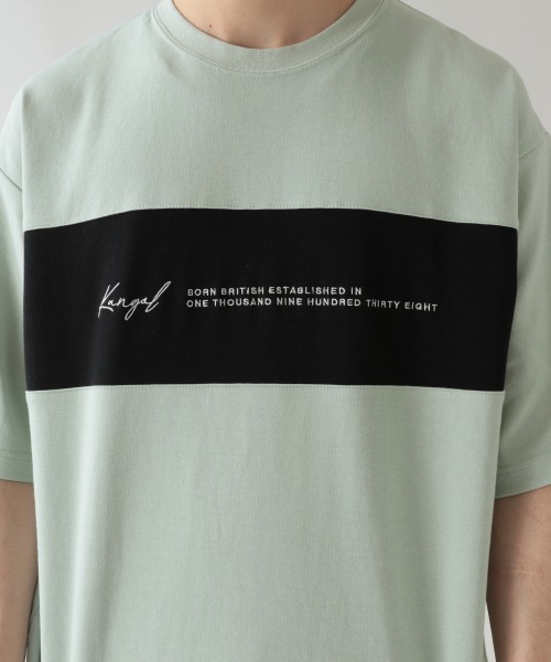 KANGOL（カンゴール）の「＜KANGOL/カンゴール＞別注切り替えダンボールTシャツ/936761（Tシャツ/カットソー・メンズ・ホワイト/ブラック/ベージュ/ライトグリーン・SMALL/MEDIUM/LARGE）」の18枚目の写真