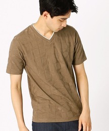 COMME CA ISM（コムサイズム）の「ジャカード　VネックTシャツ（Tシャツ/カットソー・メンズ）」