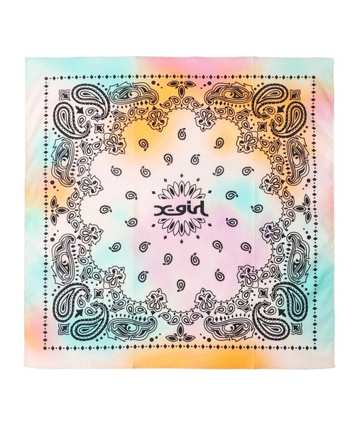 X-girl（エックスガール）の「BANDANA SET（バンダナ/スカーフ・レディース・ホワイト/マルチ/ブラック・ONE SIZE）」の9枚目の写真