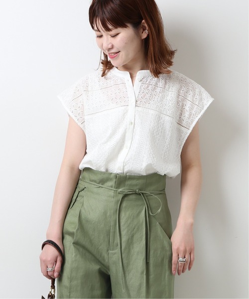 Spick & Span（スピックアンドスパン）の「ブロイダーレースフレンチブラウス◆（シャツ/ブラウス・レディース・ブラウン/ホワイト・FREE）」の7枚目の写真