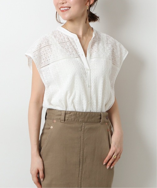Spick & Span（スピックアンドスパン）の「ブロイダーレースフレンチブラウス◆（シャツ/ブラウス・レディース・ブラウン/ホワイト・FREE）」の8枚目の写真