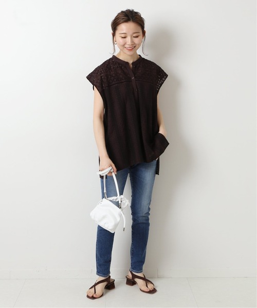 Spick & Span（スピックアンドスパン）の「ブロイダーレースフレンチブラウス◆（シャツ/ブラウス・レディース・ブラウン/ホワイト・FREE）」の5枚目の写真