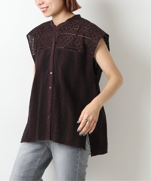 Spick & Span（スピックアンドスパン）の「ブロイダーレースフレンチブラウス◆（シャツ/ブラウス・レディース・ブラウン/ホワイト・FREE）」の13枚目の写真