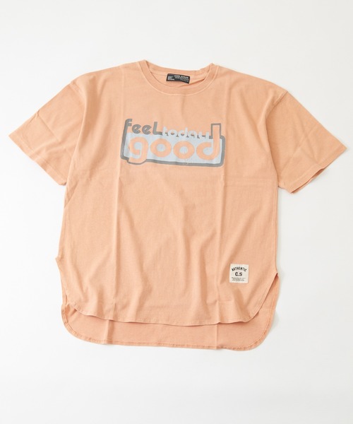 CUBE SUGAR（キューブシュガー）の「OE天竺 ピグメント染 ラウンドTシャツ（Tシャツ/カットソー・レディース・グレー/ベージュ/オレンジ/サックスブルー・M）」の19枚目の写真