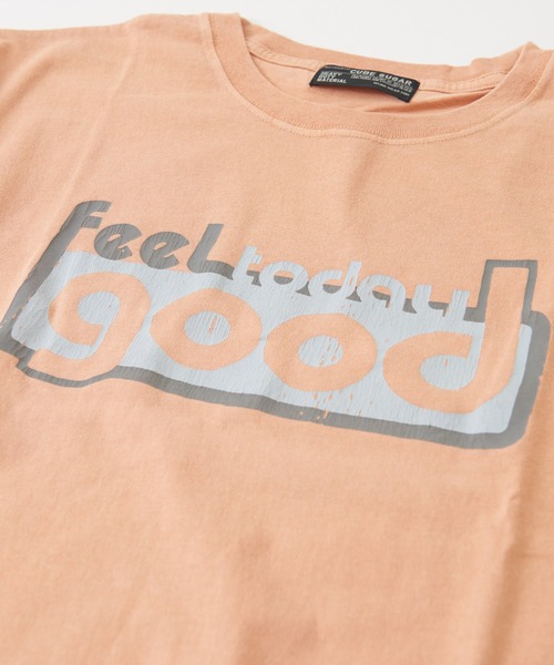 CUBE SUGAR（キューブシュガー）の「OE天竺 ピグメント染 ラウンドTシャツ（Tシャツ/カットソー・レディース・グレー/ベージュ/オレンジ/サックスブルー・M）」の21枚目の写真