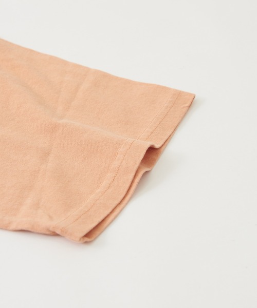 CUBE SUGAR（キューブシュガー）の「OE天竺 ピグメント染 ラウンドTシャツ（Tシャツ/カットソー・レディース・グレー/ベージュ/オレンジ/サックスブルー・M）」の22枚目の写真