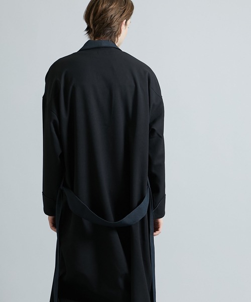 NUMBER (N)INE（ナンバーナイン）の「STUDIOUS別注 パイピング マキシロングガウンコート（チェスターコート・メンズ・ブラック/ダークグリーン/パープル・1/2/3）」の7枚目の写真