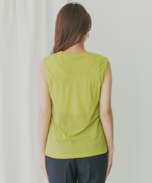 KBF+(ケービーエフプラス)の「KBF+ シアーノースリーブ(Tシャツ/カットソー・レディース・ブラック/グレー系その他/グリーン系その他・ONE)」の10枚目の写真
