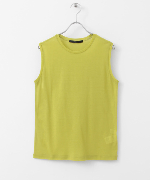 KBF+(ケービーエフプラス)の「KBF+ シアーノースリーブ(Tシャツ/カットソー・レディース・ブラック/グレー系その他/グリーン系その他・ONE)」の13枚目の写真