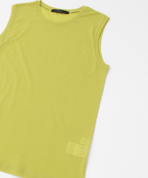 KBF+(ケービーエフプラス)の「KBF+ シアーノースリーブ(Tシャツ/カットソー・レディース・ブラック/グレー系その他/グリーン系その他・ONE)」の14枚目の写真