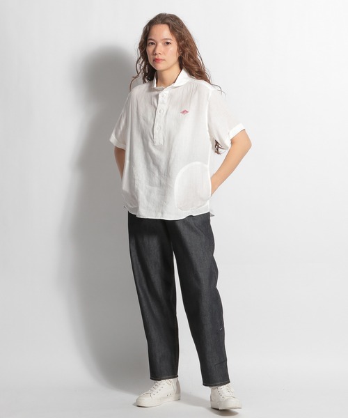 DANTON(ダントン)の「【DANTON(ダントン)】リネン半袖丸襟プルオーバーシャツ(シャツ/ブラウス・レディース・ホワイト・MEDIUM)」の10枚目の写真