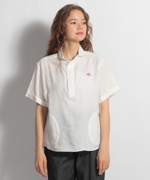 DANTON(ダントン)の「【DANTON(ダントン)】リネン半袖丸襟プルオーバーシャツ(シャツ/ブラウス・レディース・ホワイト・MEDIUM)」の12枚目の写真