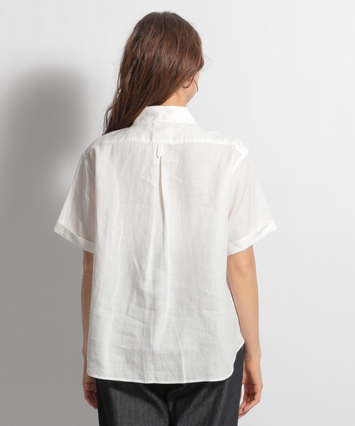 DANTON(ダントン)の「【DANTON(ダントン)】リネン半袖丸襟プルオーバーシャツ(シャツ/ブラウス・レディース・ホワイト・MEDIUM)」の5枚目の写真