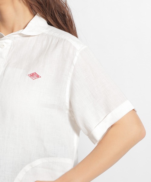 DANTON(ダントン)の「【DANTON(ダントン)】リネン半袖丸襟プルオーバーシャツ(シャツ/ブラウス・レディース・ホワイト・MEDIUM)」の9枚目の写真