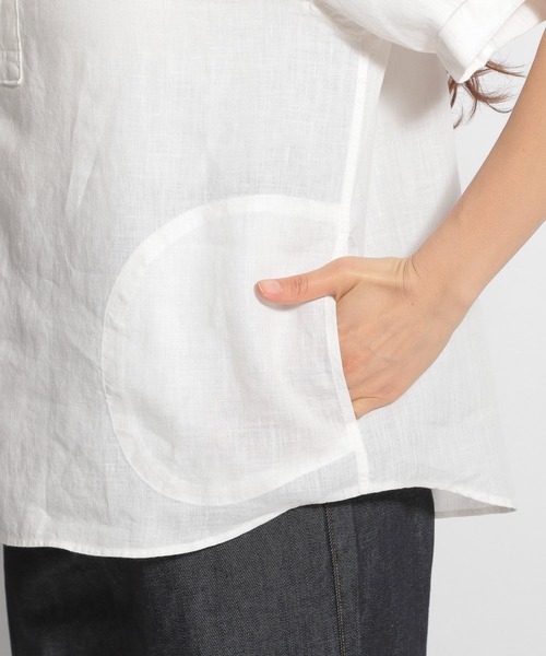 DANTON(ダントン)の「【DANTON(ダントン)】リネン半袖丸襟プルオーバーシャツ(シャツ/ブラウス・レディース・ホワイト・MEDIUM)」の8枚目の写真