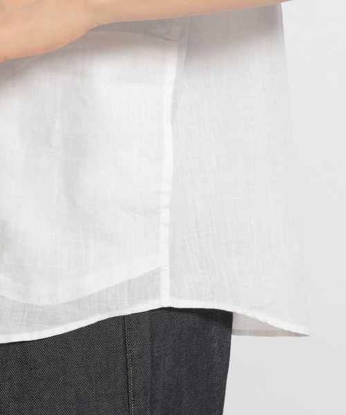 DANTON(ダントン)の「【DANTON(ダントン)】リネン半袖丸襟プルオーバーシャツ(シャツ/ブラウス・レディース・ホワイト・MEDIUM)」の7枚目の写真