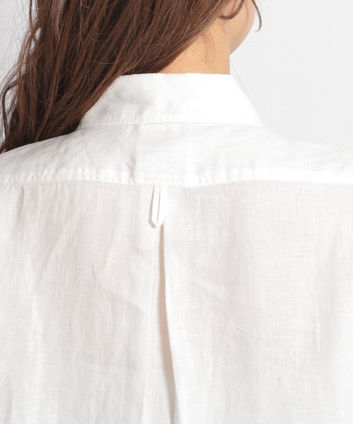 DANTON(ダントン)の「【DANTON(ダントン)】リネン半袖丸襟プルオーバーシャツ(シャツ/ブラウス・レディース・ホワイト・MEDIUM)」の11枚目の写真