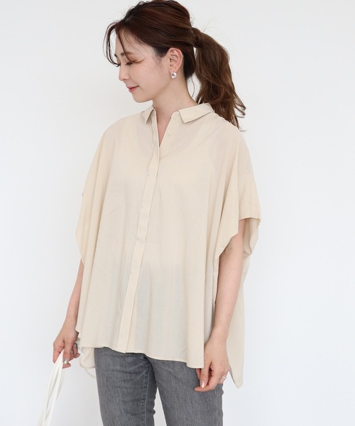 AMERICAN HOLIC（アメリカンホリック）の「ショルダータックボックスシャツ　＊●（シャツ/ブラウス・レディース・ブラック/ベージュ/オフホワイト/ベージュ系その他2/ブルー系その他6・M/L）」の8枚目の写真