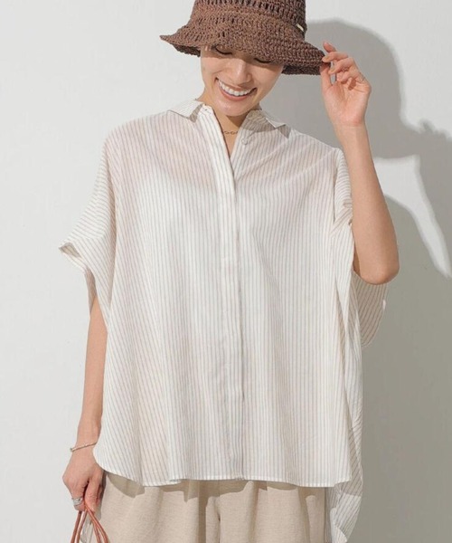 AMERICAN HOLIC（アメリカンホリック）の「ショルダータックボックスシャツ　＊●（シャツ/ブラウス・レディース・ブラック/ベージュ/オフホワイト/ベージュ系その他2/ブルー系その他6・M/L）」の22枚目の写真